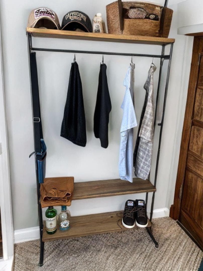 ☆2段棚　ラック　アンティーク風　ハンドメイド　　アイアン家具