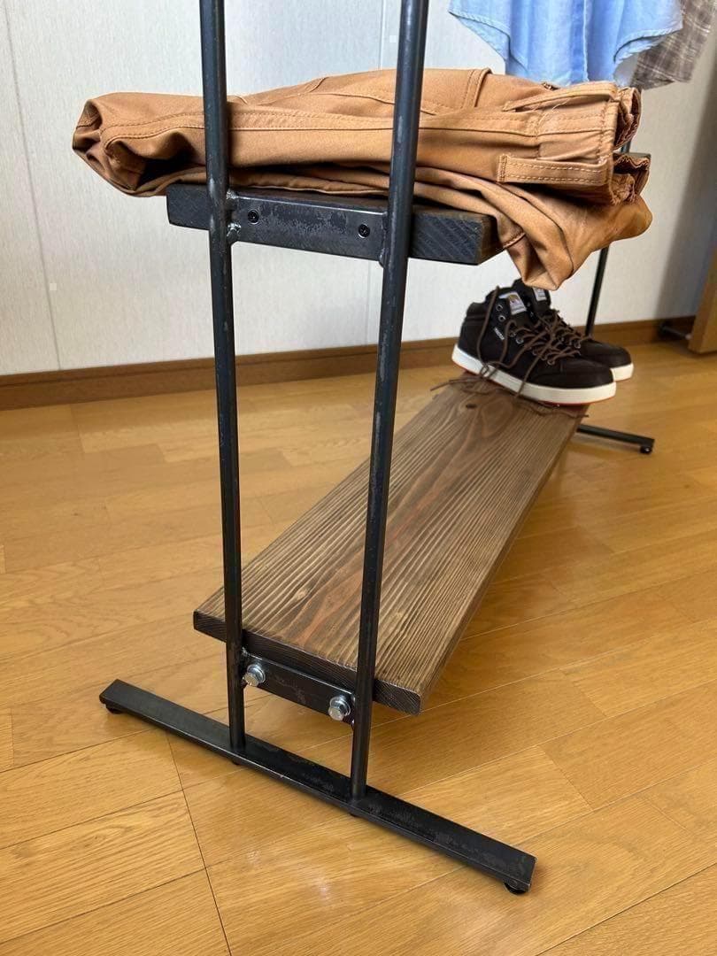 ☆2段棚　ラック　アンティーク風　ハンドメイド　　アイアン家具