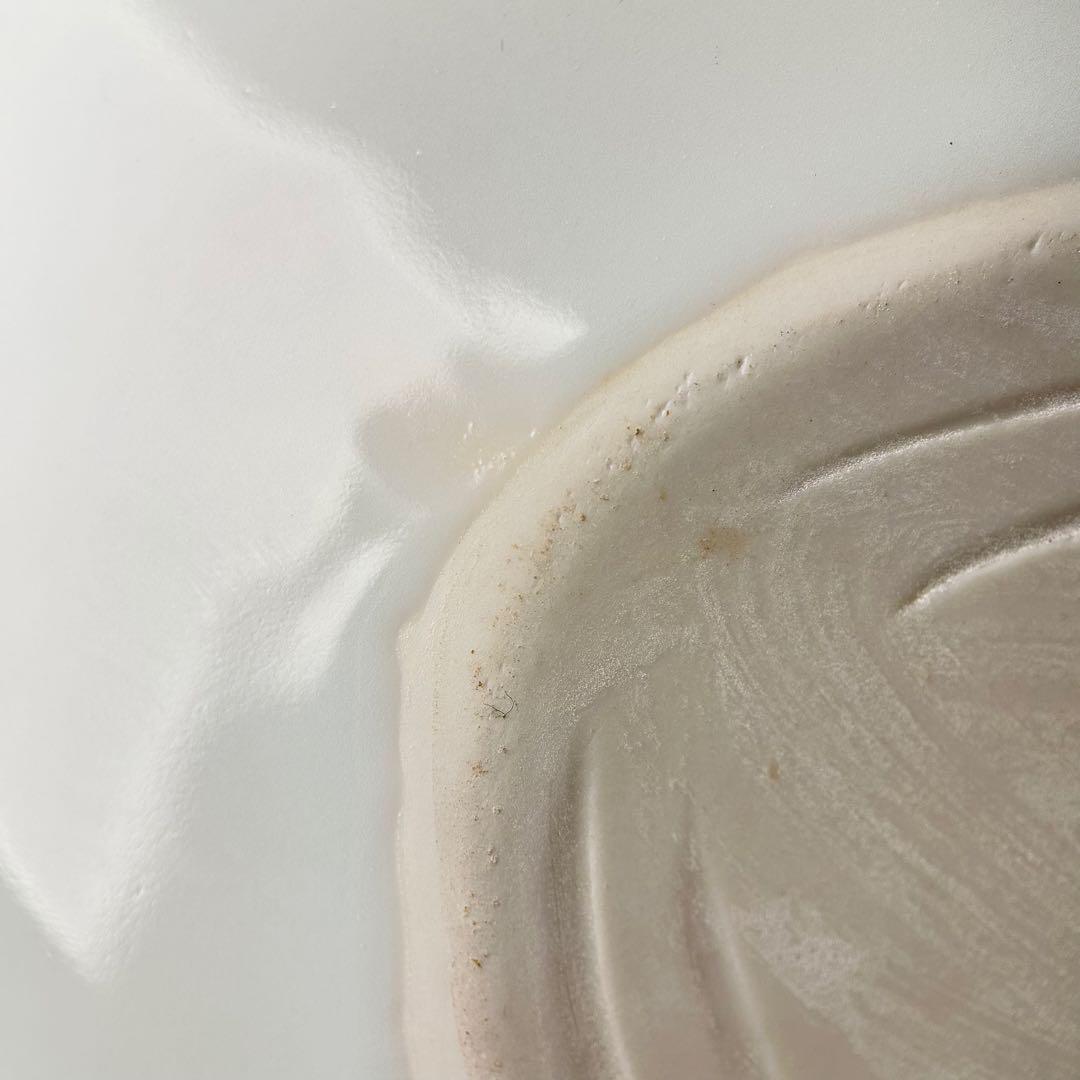 A059古染付 鰒盛付 淡幽造 五山窯 青白い陶器のボウル 木箱付き