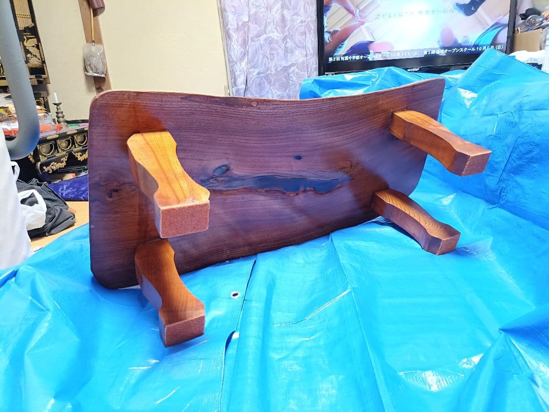 天然ケヤキ 一枚板ローテーブル