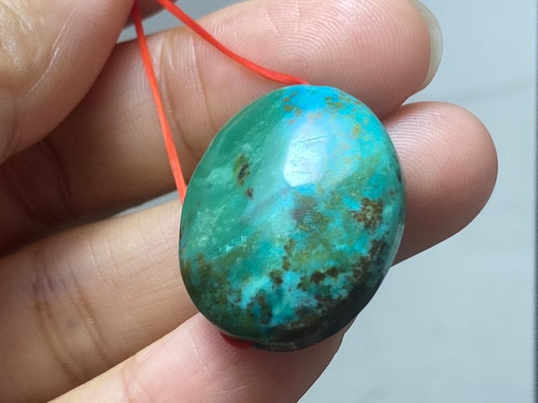 TK69 大粒 通穴 天然 ターコイズ トルコ石 ルース ネックレス ペンダント