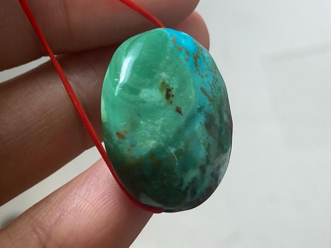 TK69 大粒 通穴 天然 ターコイズ トルコ石 ルース ネックレス ペンダント