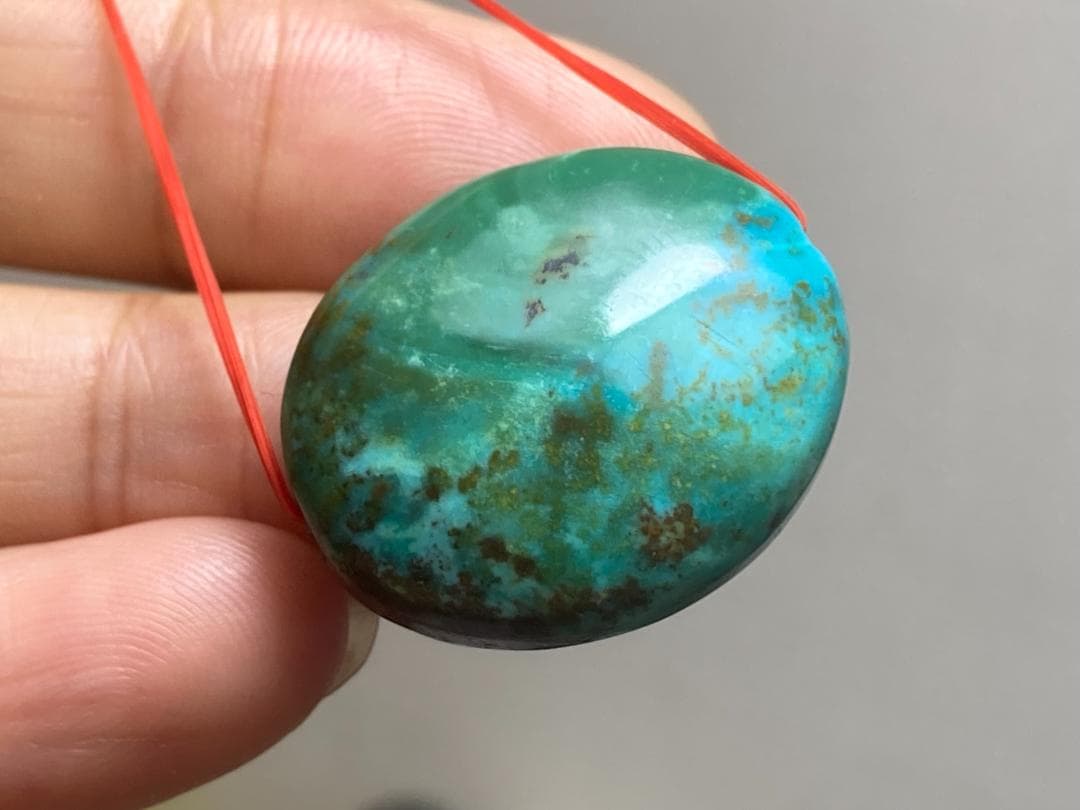 TK69 大粒 通穴 天然 ターコイズ トルコ石 ルース ネックレス ペンダント