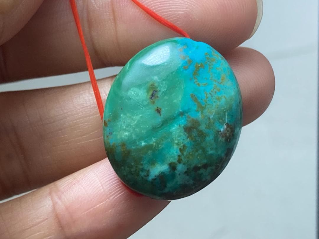 TK69 大粒 通穴 天然 ターコイズ トルコ石 ルース ネックレス ペンダント