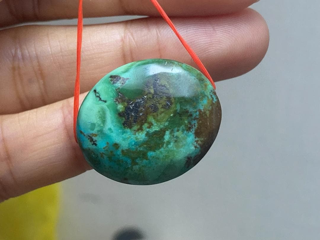 TK69 大粒 通穴 天然 ターコイズ トルコ石 ルース ネックレス ペンダント