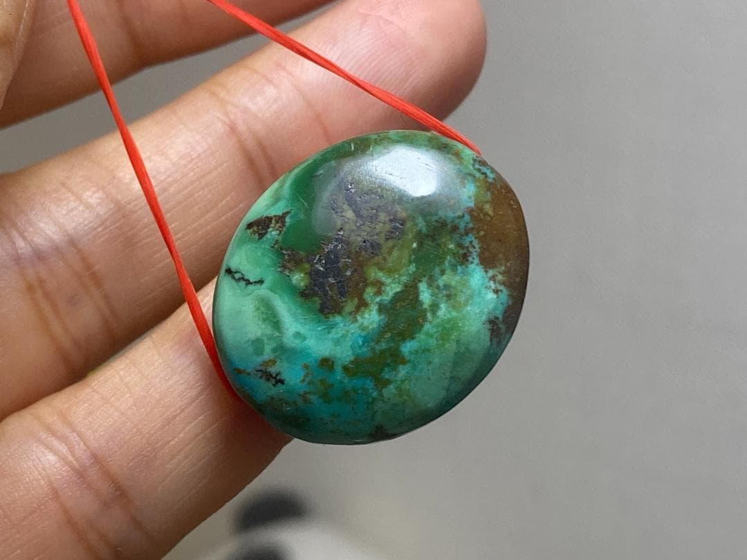 TK69 大粒 通穴 天然 ターコイズ トルコ石 ルース ネックレス ペンダント