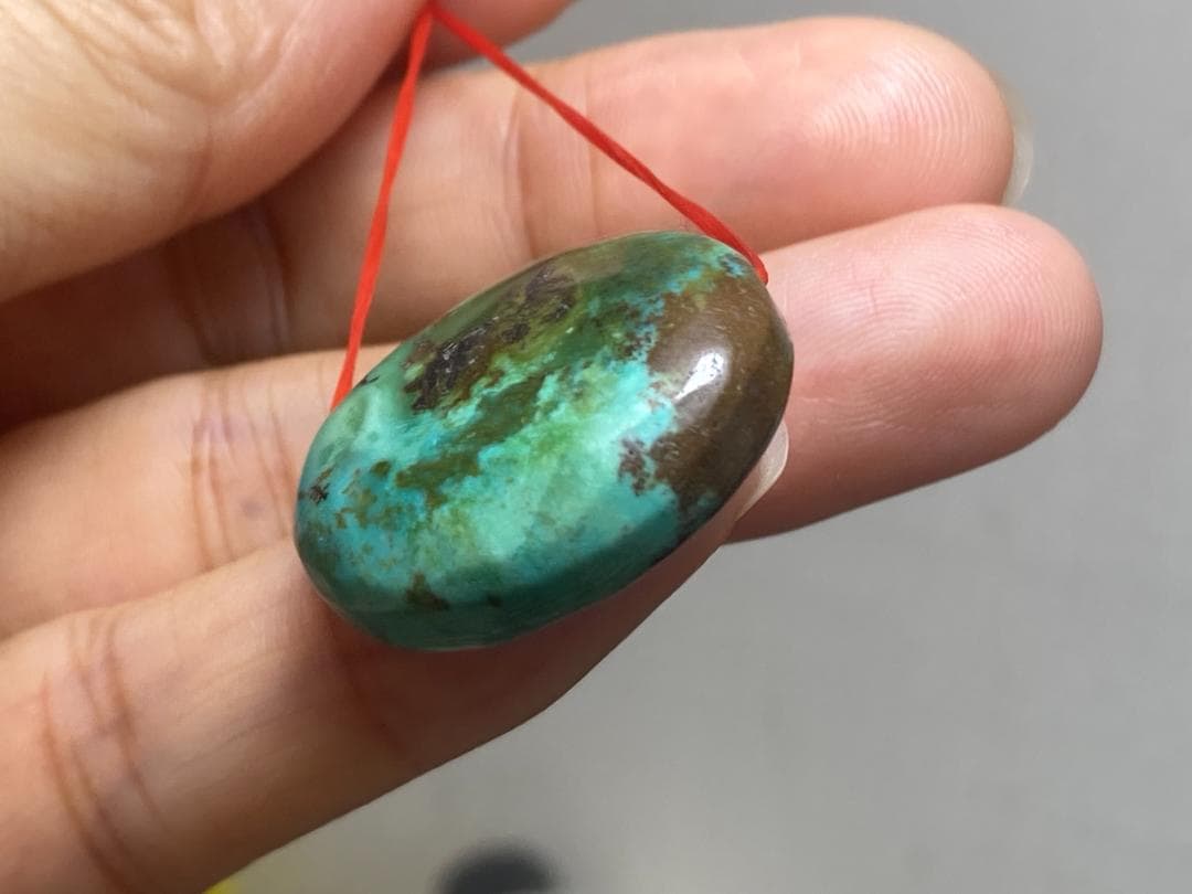 TK69 大粒 通穴 天然 ターコイズ トルコ石 ルース ネックレス ペンダント