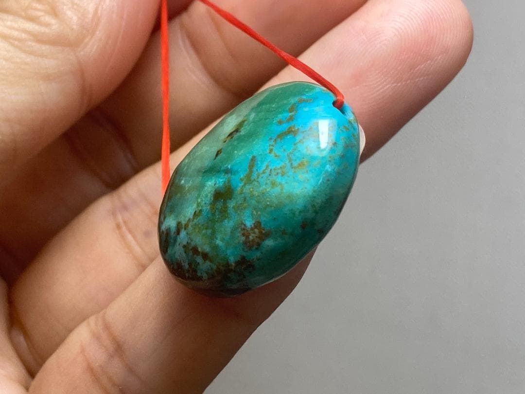 TK69 大粒 通穴 天然 ターコイズ トルコ石 ルース ネックレス ペンダント