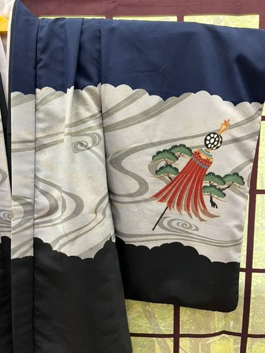 753   5歳羽織・着物セット　上品でカッコいい古典柄の羽織・着物