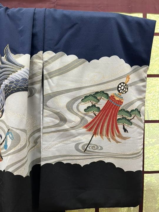 753   5歳羽織・着物セット　上品でカッコいい古典柄の羽織・着物