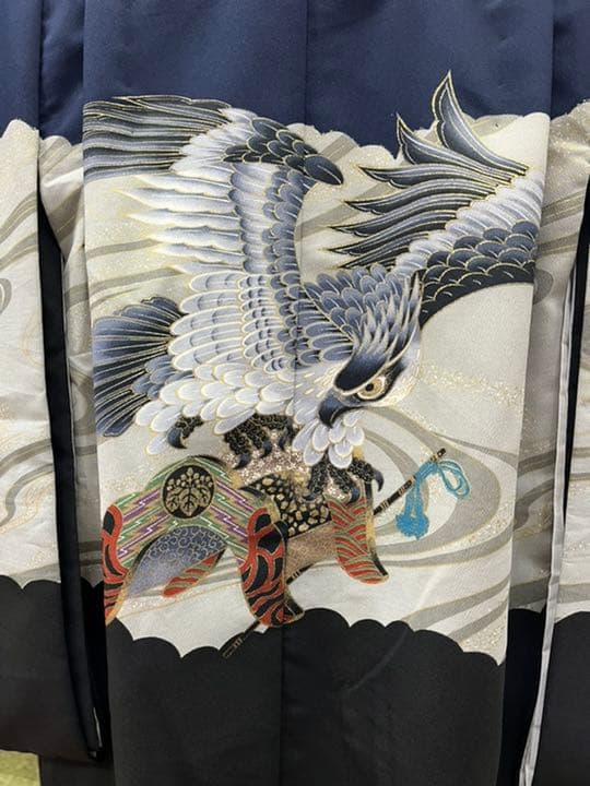 753   5歳羽織・着物セット　上品でカッコいい古典柄の羽織・着物