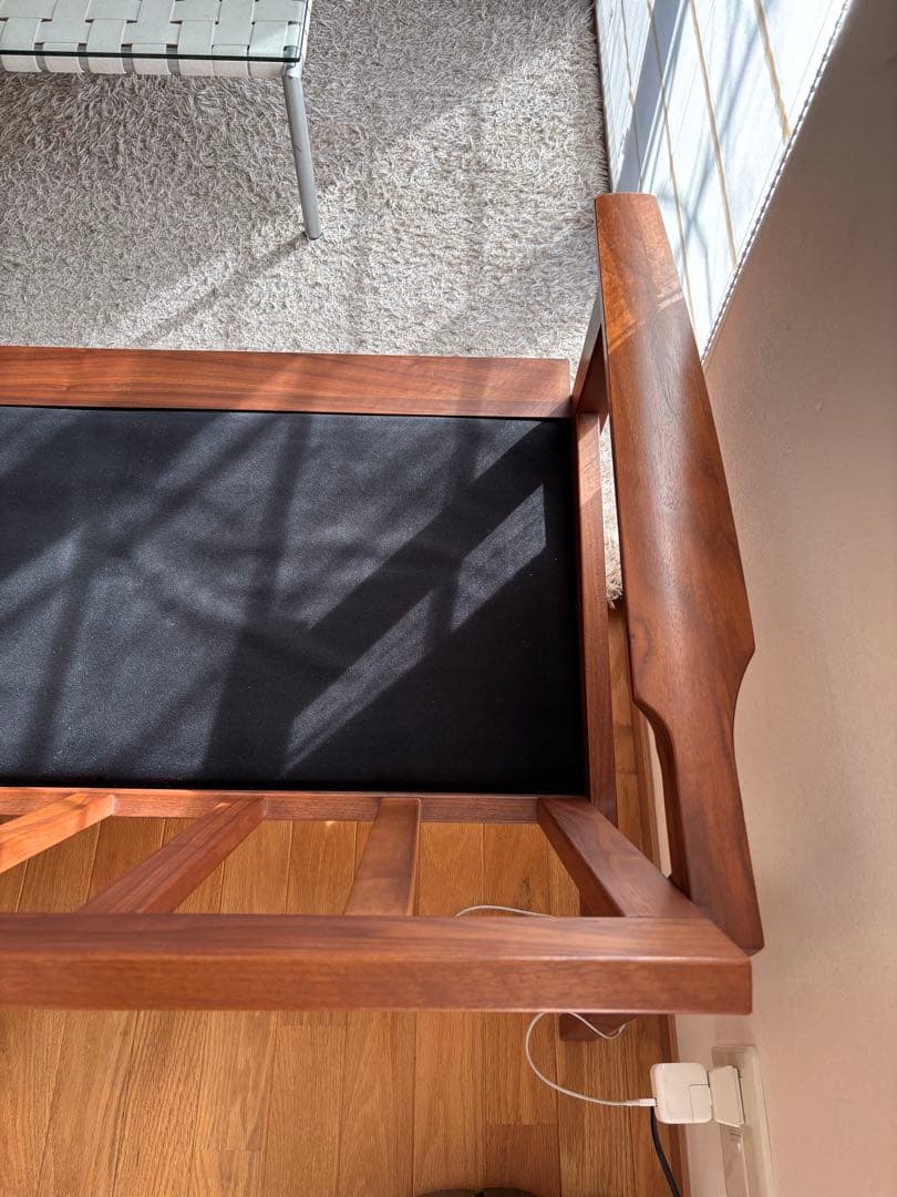 ナガノインテリア3Pソファ ウォールナット無垢材 美品