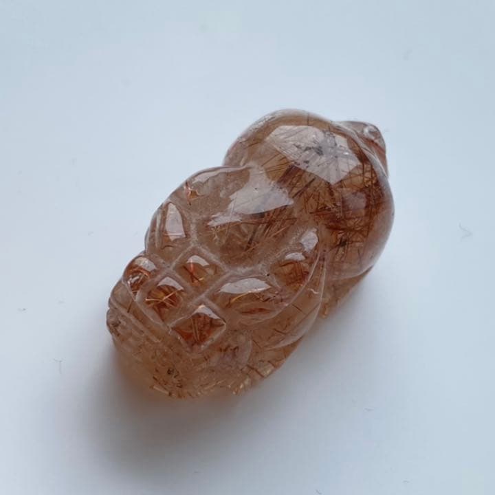 高品質 高透明度 ブラウンルチルクォーツ 貔貅（ひきゅう）天然石 置物