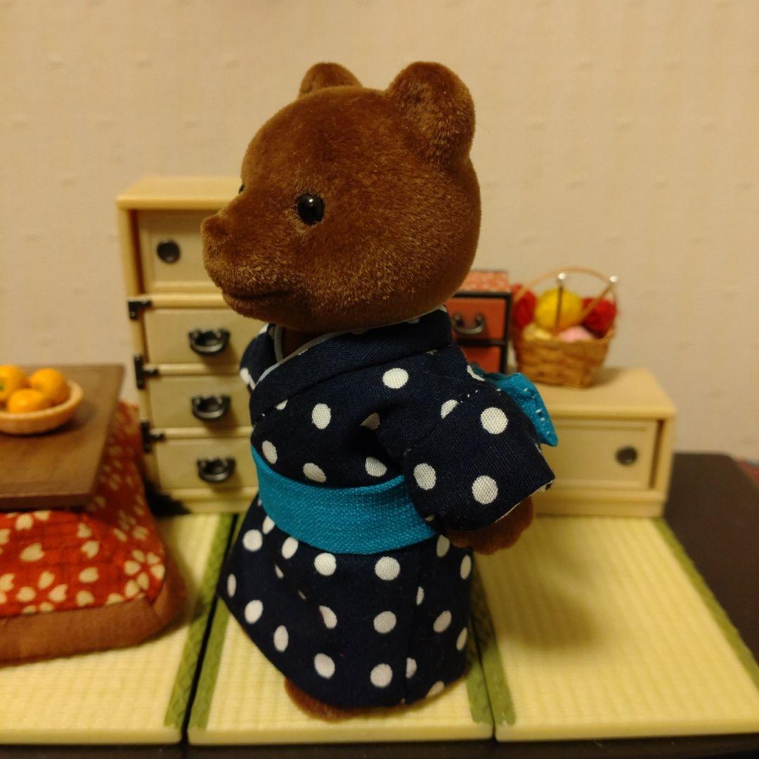 シルバニアファミリーサイズ☆ブラウンお父さん用着物セット