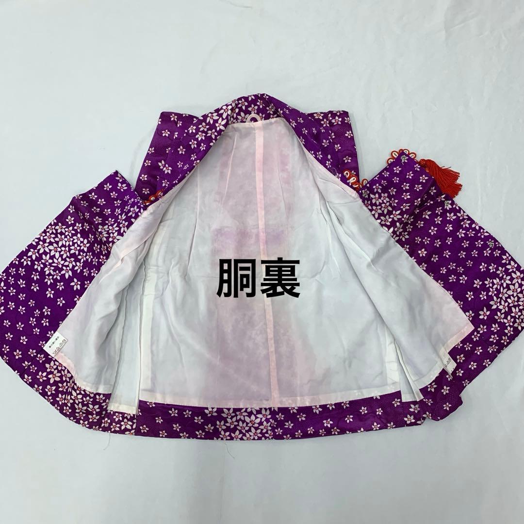 602agu23□七五三 三歳 女の子 着物＆被布＆長襦袢 金駒刺繍 鼓□美品