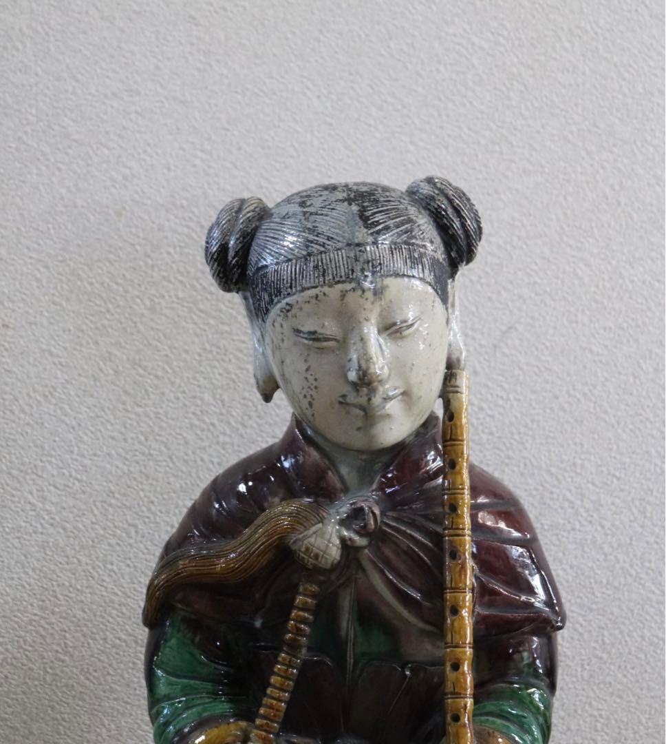中国 清時代初期 三彩持笛少女像 アンティーク 送料込み0207 - メルカリ