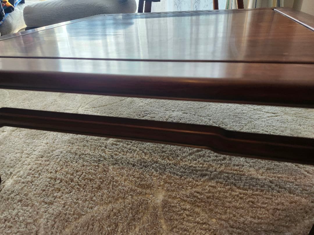 無垢材 和モダン 座卓 78cm角｜重厚 木製 ローテーブル 古民家風