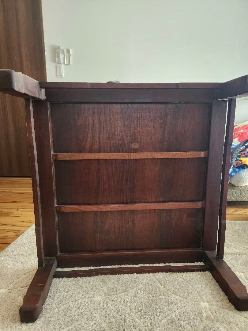 無垢材 和モダン 座卓 78cm角｜重厚 木製 ローテーブル 古民家風