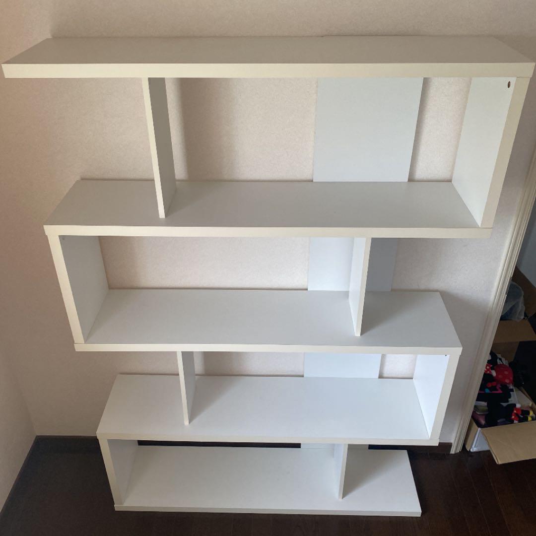 ホワイト ジグザグ ラック オープンラック 白 オシャレ シンプル インテリア