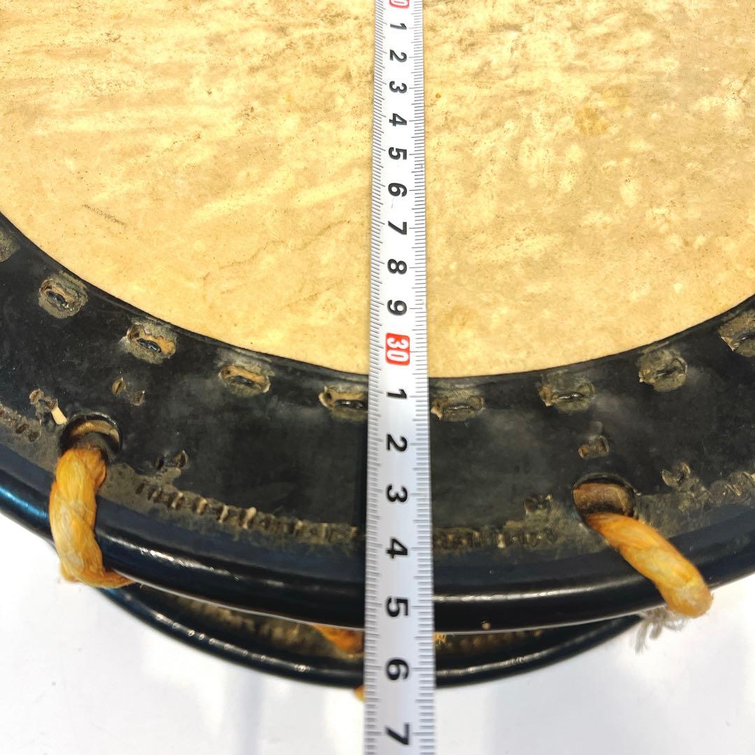 【希少】締め太鼓　蒔絵　和太鼓 35.5cm バチ付き　台座　和楽器　松　扇子