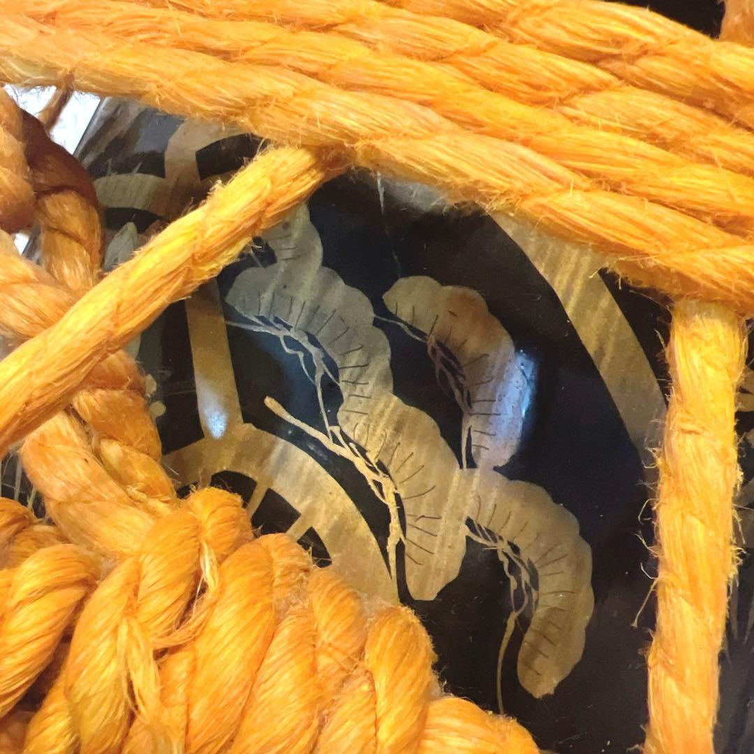 【希少】締め太鼓　蒔絵　和太鼓 35.5cm バチ付き　台座　和楽器　松　扇子