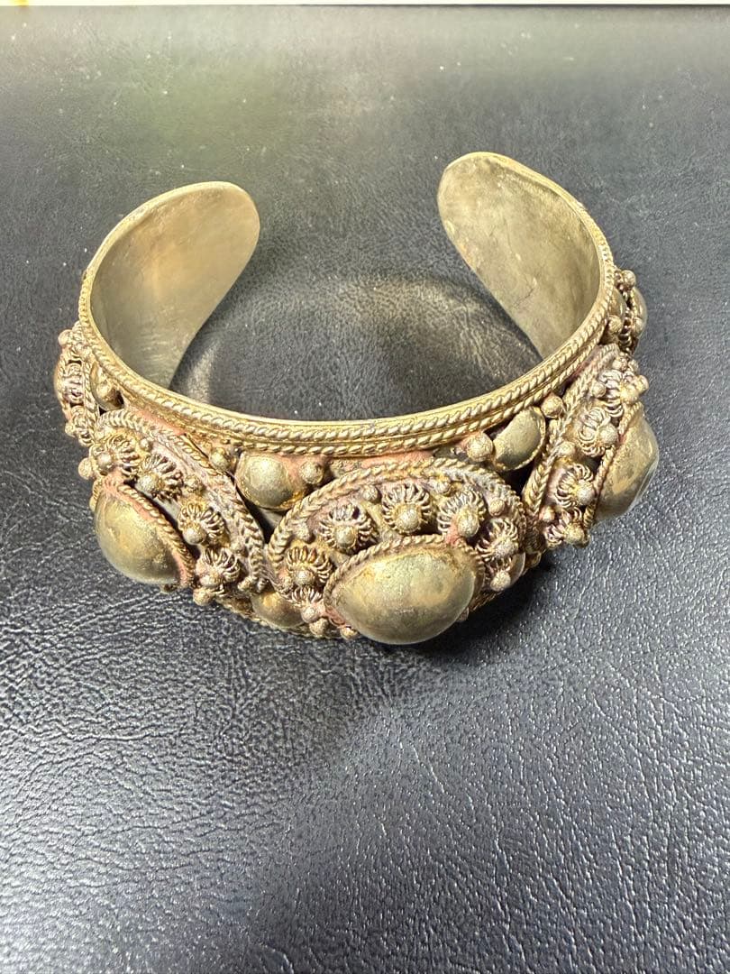 ヴィンテージ装飾スターリングシルバーバングル 66.95g