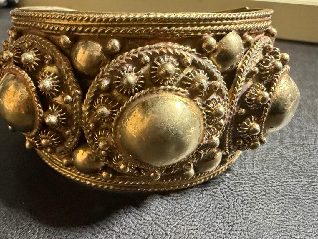 ヴィンテージ装飾スターリングシルバーバングル 66.95g