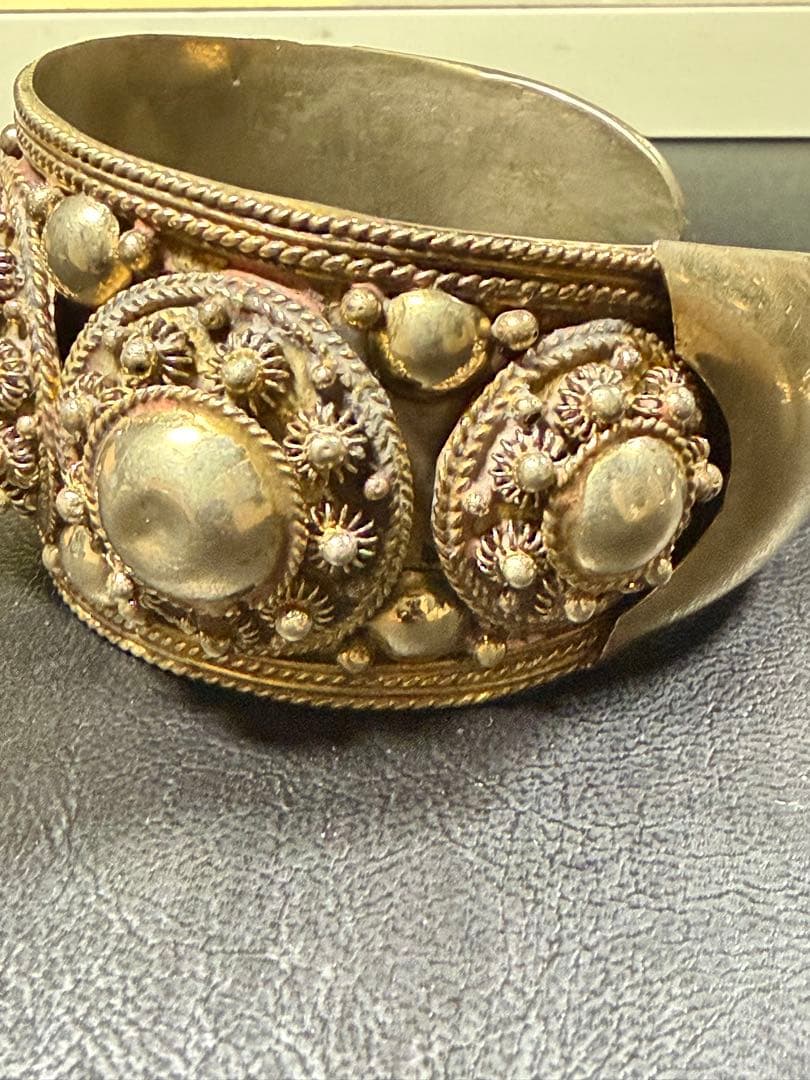 ヴィンテージ装飾スターリングシルバーバングル 66.95g