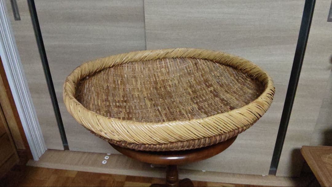 岩手県　竹細工　超特大　大型ざる 　天然素材　直径　62cm　丸ざる