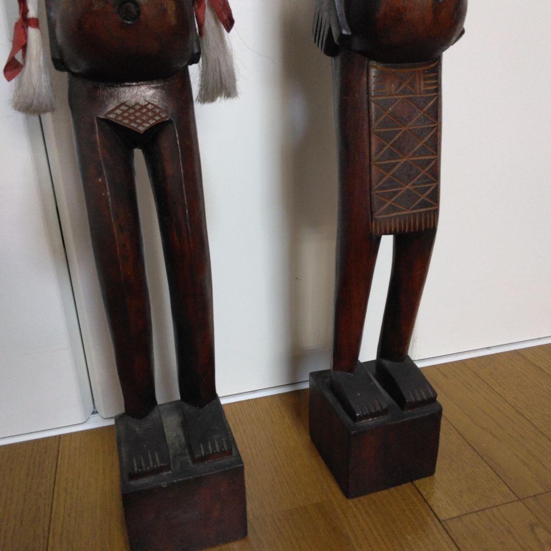 1381　人形　２体セット　木彫り、人形、木