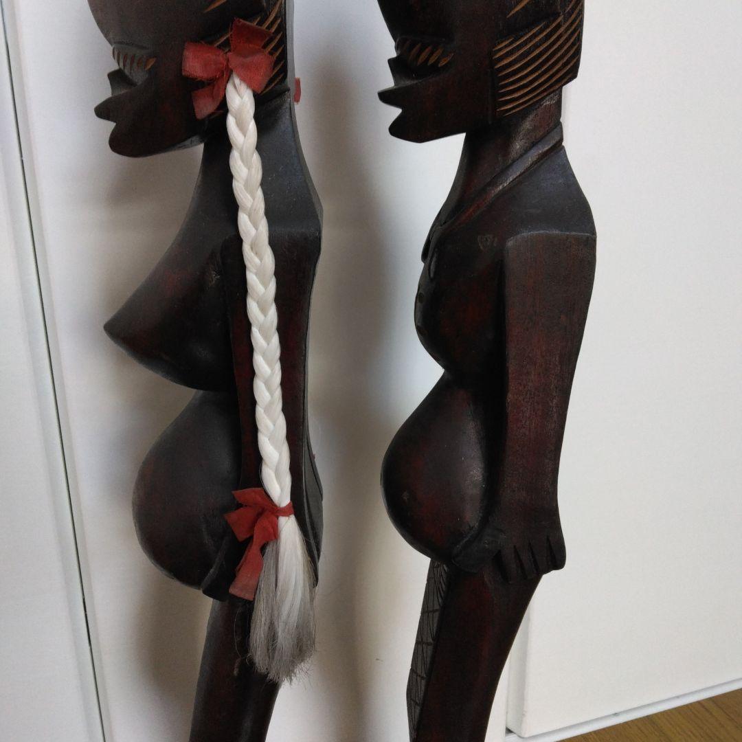 1381　人形　２体セット　木彫り、人形、木