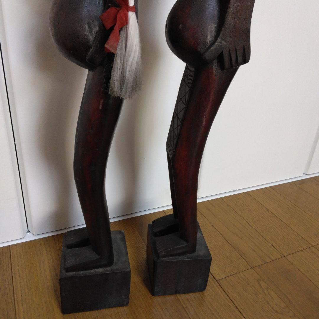 1381　人形　２体セット　木彫り、人形、木