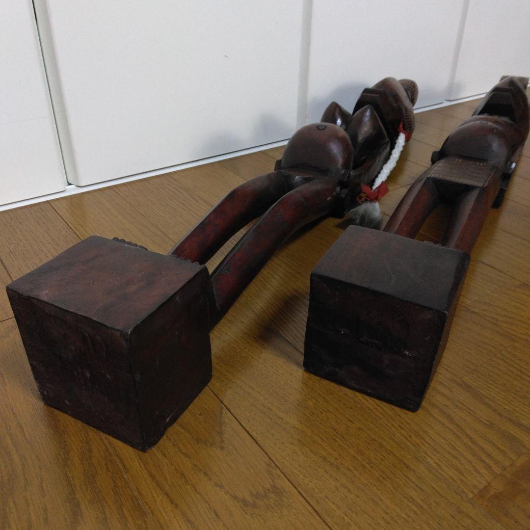 1381　人形　２体セット　木彫り、人形、木