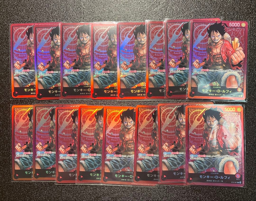 ワンピースカード　モンキー・D・ルフィ リーダー　ST01-001 16枚セット ST01-001 モンキー・D・ルフィ L【ファミリーデッキセット