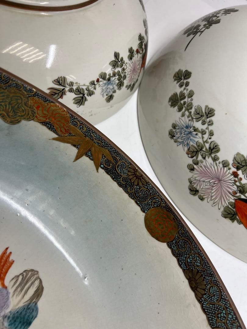 九谷焼 青粒大ミッ鉢 直径33/30/27cm 東K8-0202⑥ - メルカリ