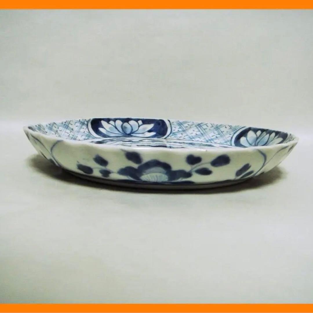 110『中国美術 獅子 花唐草文 輪花皿』 /骨董品 古美術 アンティーク