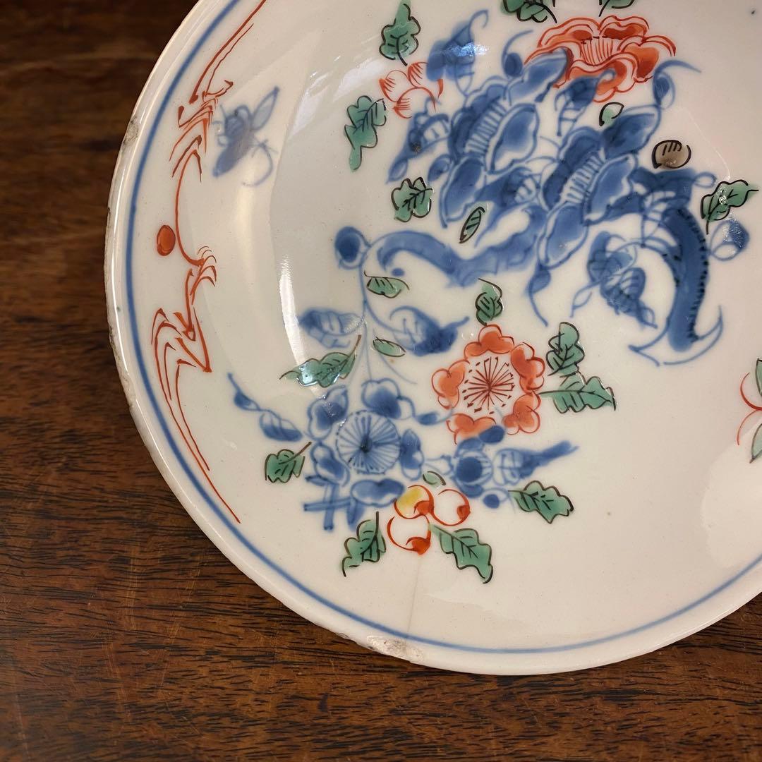 大明嘉靖年製銘 赤絵染付花文皿 中国古美術 - メルカリ