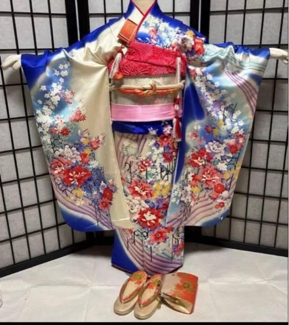 七五三　着物セット　7歳　10歳　ふくら雀　古典柄　ハーフ成人式　十三詣り