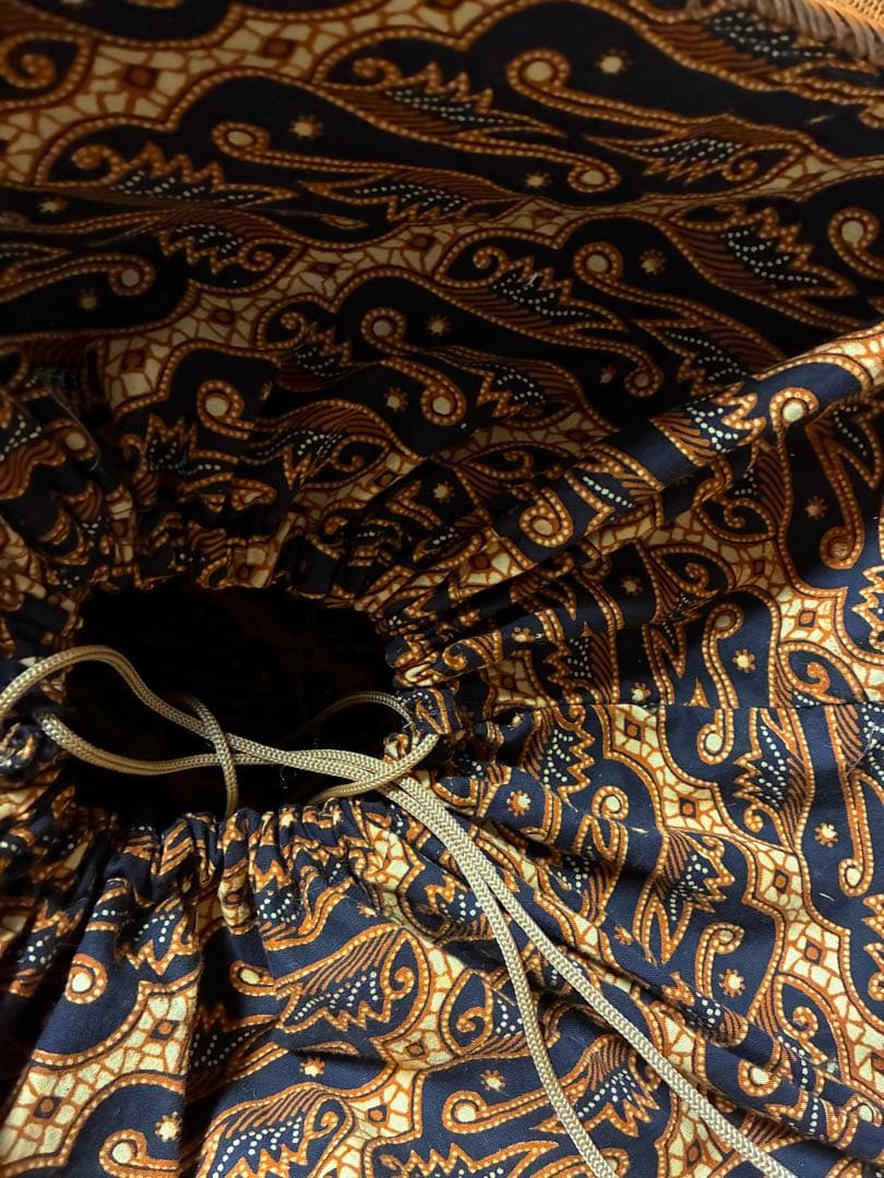 【未使用】バリ島直輸入 特大アタバスケット ランドリー・収納 巾着内布付き