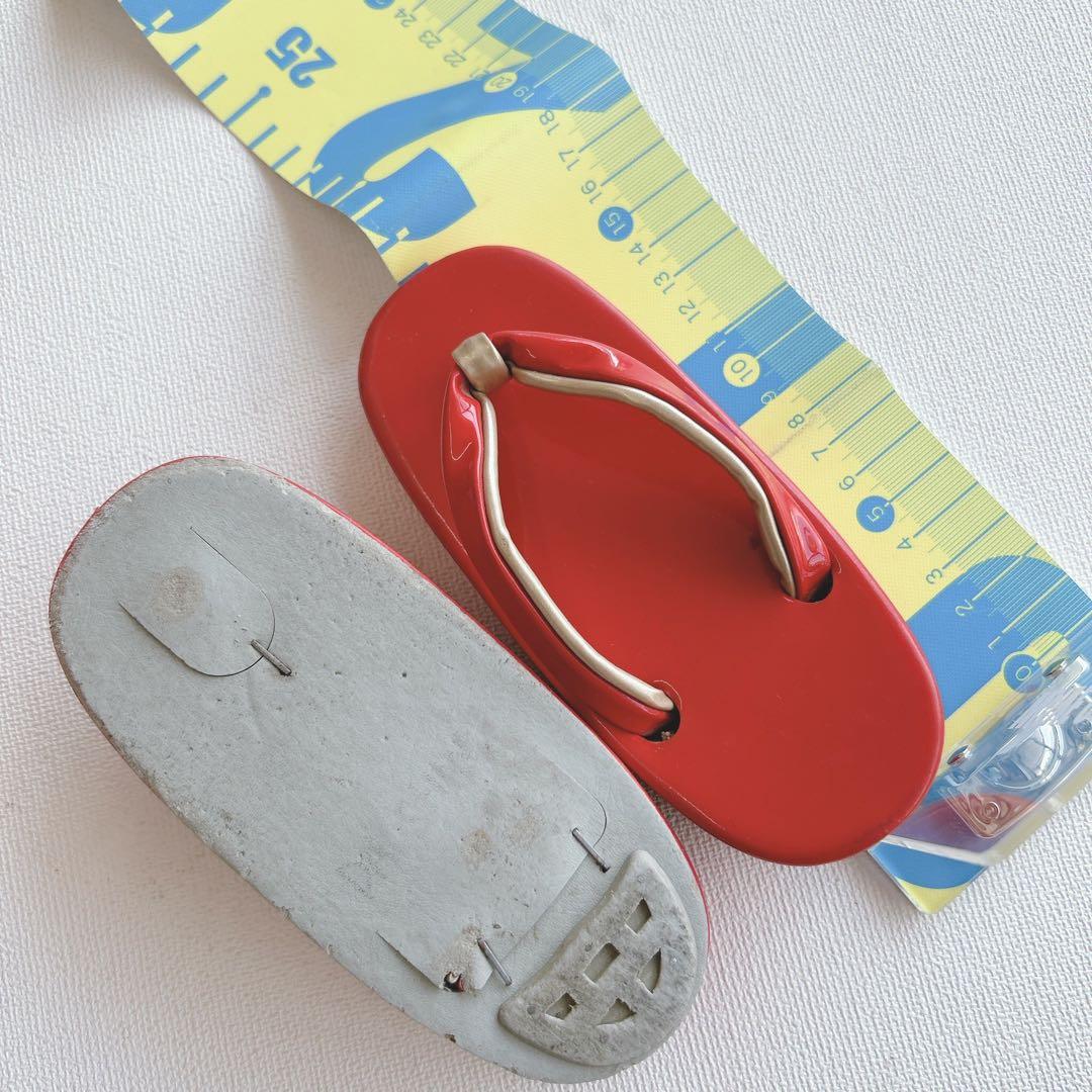 超美品　七五三３歳フルセット　ピンク×赤被布着物長襦袢草履巾着　蝶ききょう　化繊