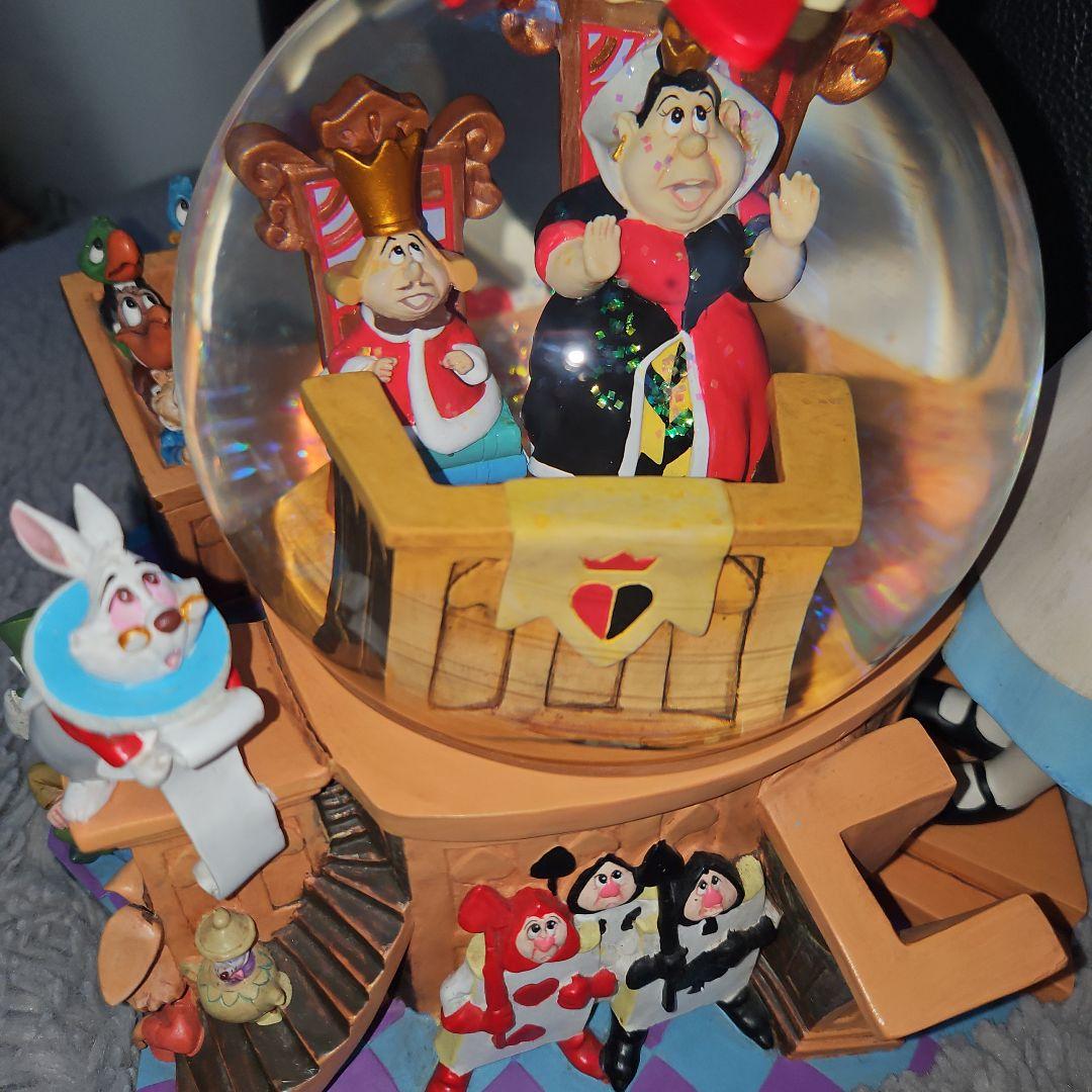 美品】不思議の国のアリス オルゴール付き スノードーム ス 特大サイズ