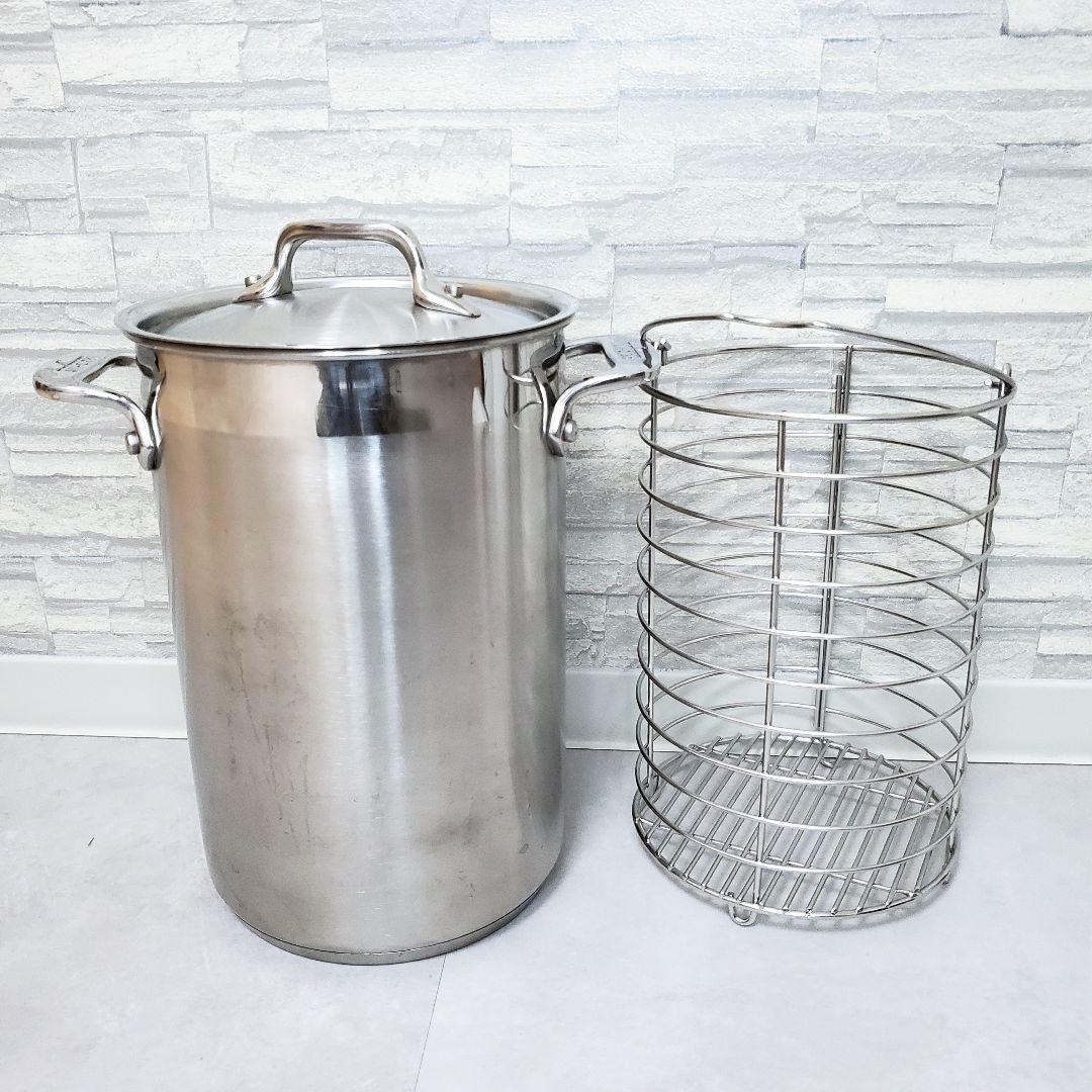 All-Clad SAS-4 高品質 ステンレス鍋　スチームバスケット付き