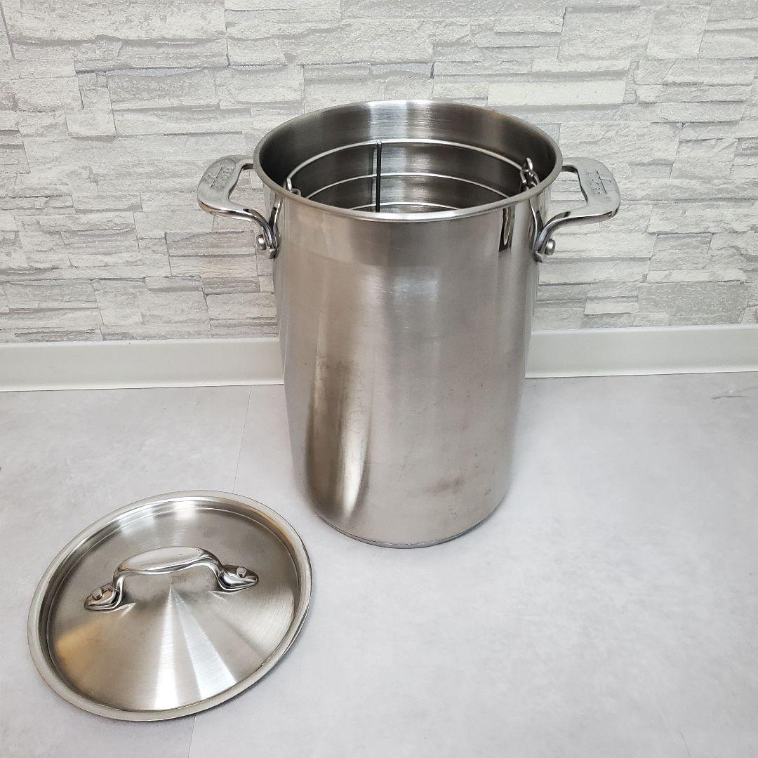 All-Clad SAS-4 高品質 ステンレス鍋　スチームバスケット付き