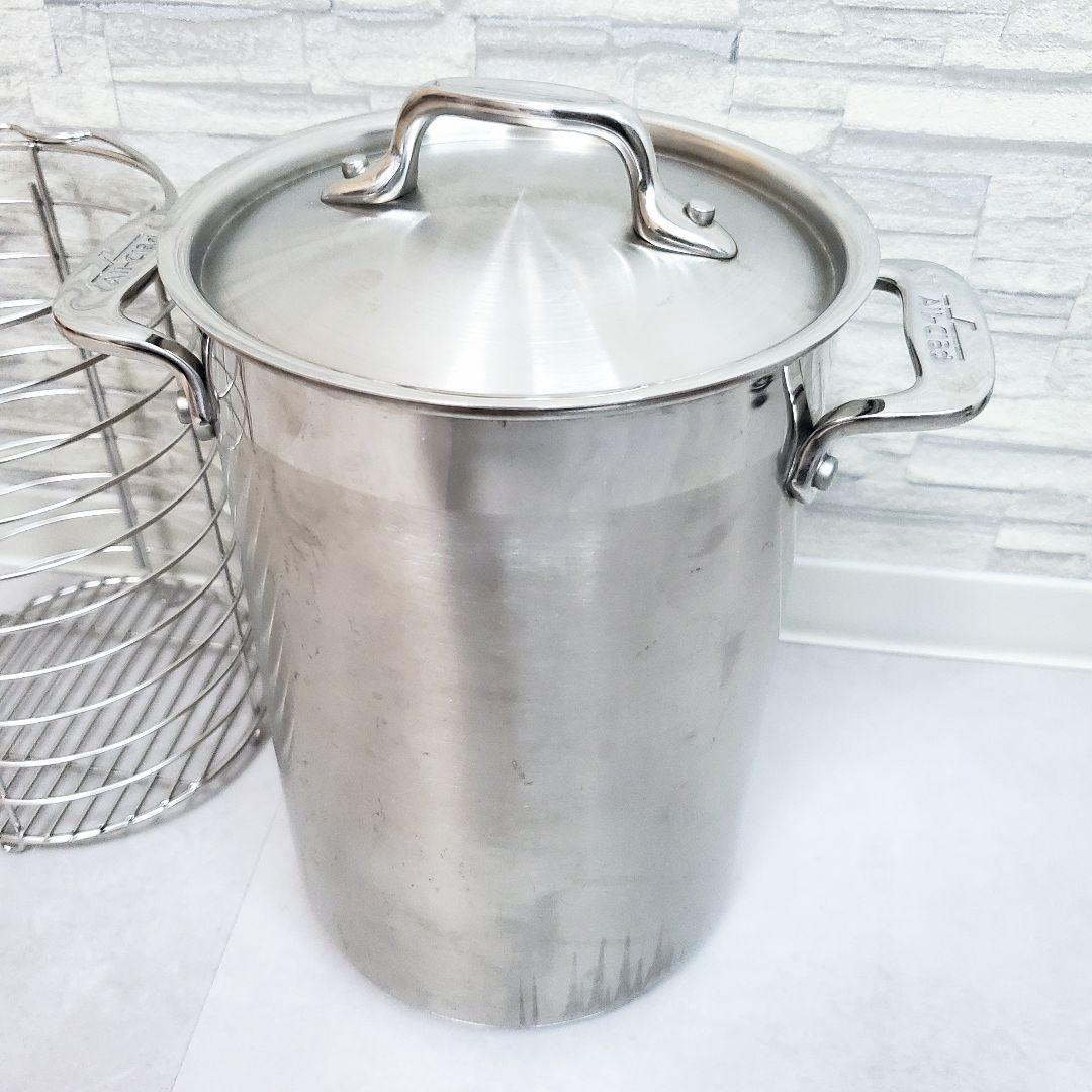 All-Clad SAS-4 高品質 ステンレス鍋　スチームバスケット付き