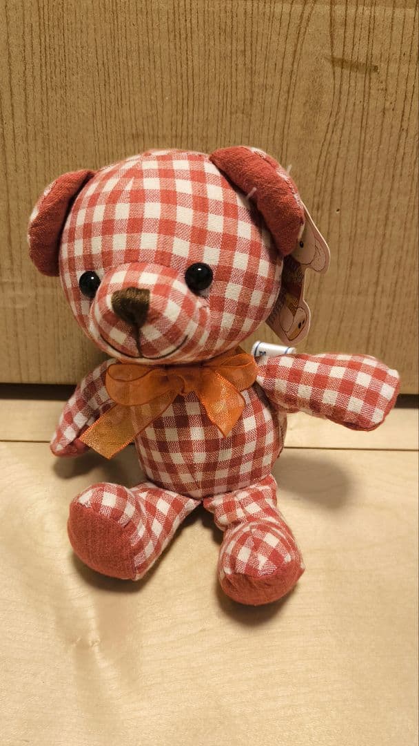 ドリーミングベア 赤 チェック リボン 選択可 S - メルカリ