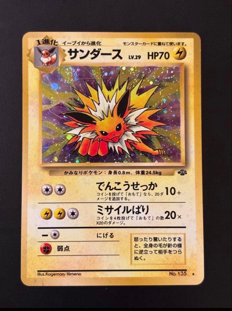 旧裏 準美品 サンダース 全面ホロ 渦巻ホロ②個 モンボ④個 ポケモン