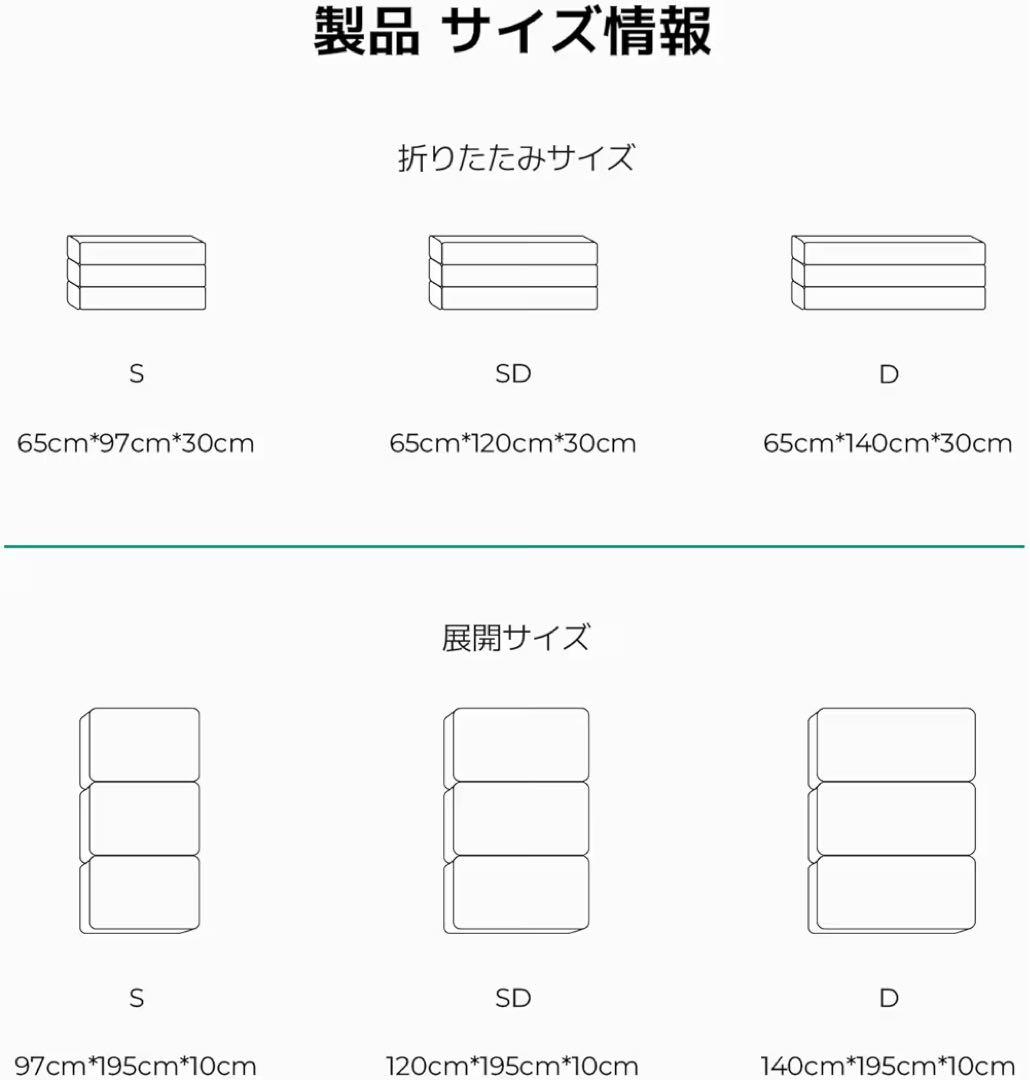 Novilla マットレス シングル 折りたたみマットレス 厚さ10cm