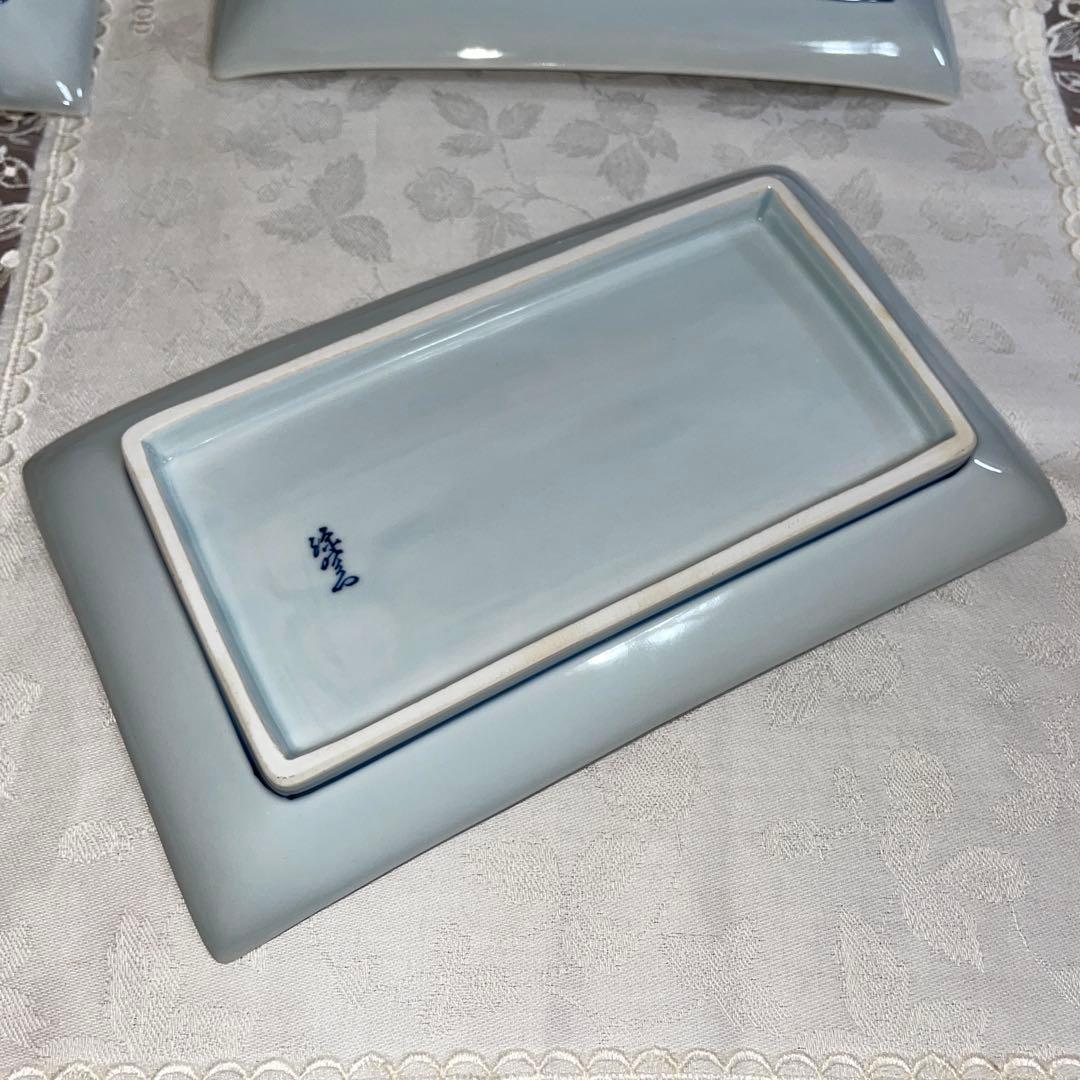 源右衛門　深付俵唐草　長角皿　5枚セット　未使用