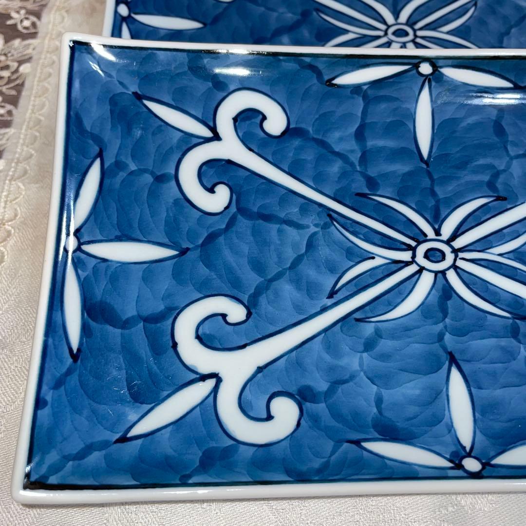 源右衛門　深付俵唐草　長角皿　5枚セット　未使用