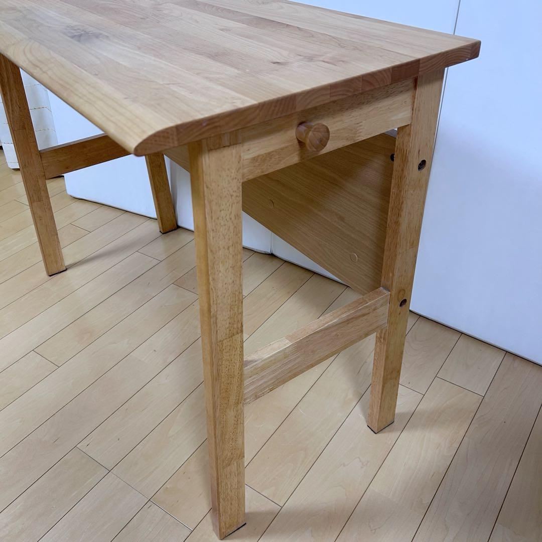 ニトリ　フリーデスク　天然木　アルダー材　アルナス　幅1000 PCデスク